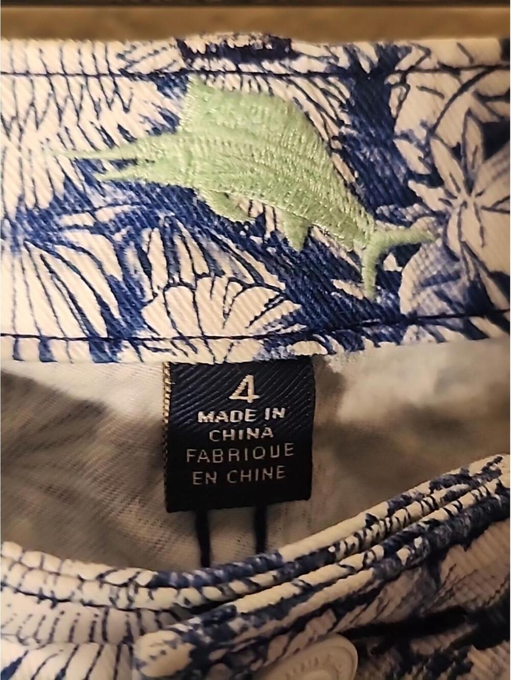 🔥Tommy Bahama Women’s 4 Blue/White Palms Print Ankle Denim Stretch Jeans Floral - Picture 6 of 9